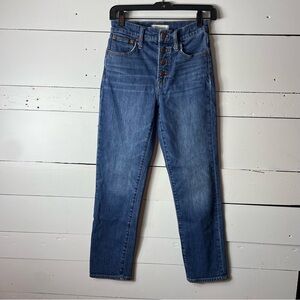 Madewell Jeans The Perfect Vintage Crop Women Blue Button Fly Size 23